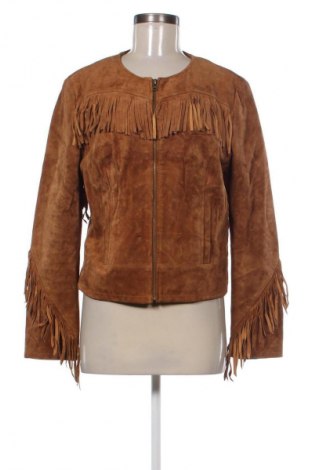 Дамско кожено яке Zara, Размер XL, Цвят Кафяв, Цена 33,74 €