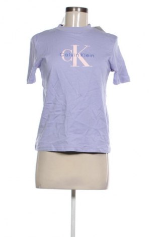 Γυναικείο t-shirt Calvin Klein Jeans, Μέγεθος XXS, Χρώμα Βιολετί, Τιμή 39,99 €