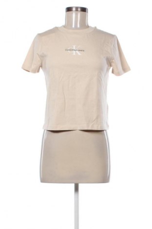 Tricou de femei Calvin Klein Jeans, Mărime S, Culoare Bej, Preț 177,99 Lei
