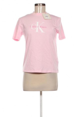 Damski T-shirt Calvin Klein Jeans, Rozmiar XXS, Kolor Różowy, Cena 226,99 zł