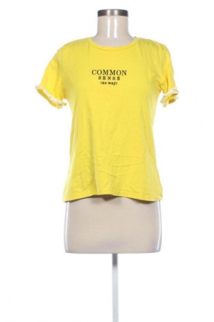 Γυναικείο t-shirt Defacto, Μέγεθος L, Χρώμα Κίτρινο, Τιμή 5,99 €