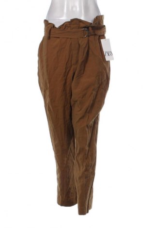 Damskie spodnie Zara, Rozmiar L, Kolor Brązowy, Cena 51,80 zł
