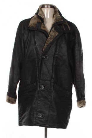 Дамско кожено палто Unbranded, Размер XXL, Цвят Черен, Цена 104,81 €