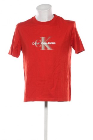 Męski T-shirt Calvin Klein Jeans, Rozmiar M, Kolor Czerwony, Cena 220,99 zł