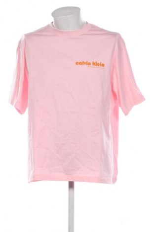 Męski T-shirt Calvin Klein Jeans, Rozmiar L, Kolor Różowy, Cena 95,99 zł, #135115375