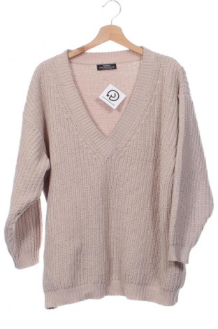 Pulover de femei Bershka, Mărime XS, Culoare Bej, Preț 27,99 Lei