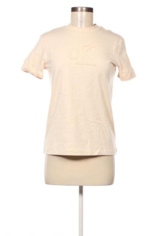 Tricou de femei Calvin Klein Jeans, Mărime S, Culoare Bej, Preț 249,99 Lei