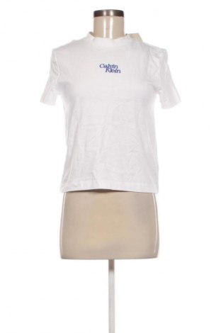 Damski T-shirt Calvin Klein Jeans, Rozmiar XXS, Kolor Biały, Cena 183,99 zł