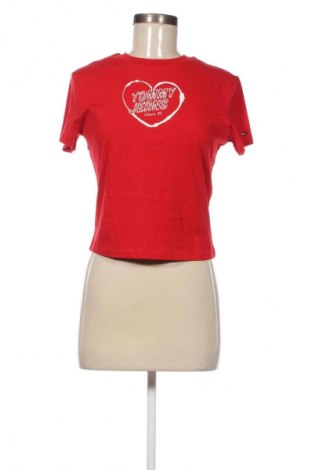 Damski T-shirt Tommy Jeans, Rozmiar L, Kolor Czerwony, Cena 137,99 zł