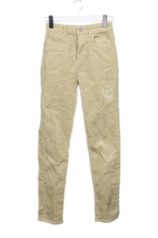 Pantaloni de velvet de femei Pull&Bear, Mărime S, Culoare Verde, Preț 38,99 Lei