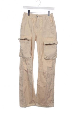 Pantaloni de femei Bershka, Mărime XS, Culoare Bej, Preț 36,99 Lei