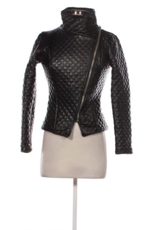 Γυναικείο δερμάτινο μπουφάν Megz, Μέγεθος XS, Χρώμα Μαύρο, Τιμή 20,99 €