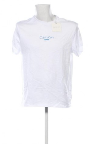 Herren T-Shirt Calvin Klein Jeans, Größe M, Farbe Weiß, Preis € 39,99