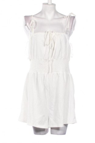 Salopetă scurtă de damă Bershka, Mărime XL, Culoare Alb, Preț 73,99 Lei