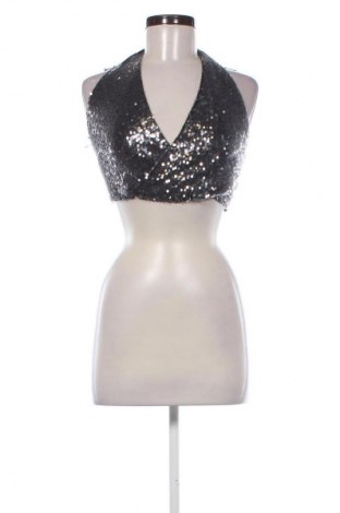 Top de femei Pull&Bear, Mărime M, Culoare Argintiu, Preț 73,99 Lei