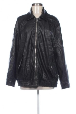 Geacă de piele pentru femei Bershka, Mărime L, Culoare Negru, Preț 66,99 Lei