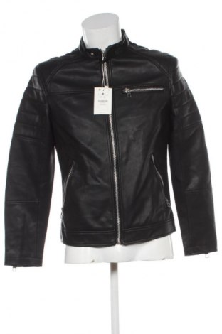 Geacă de piele pentru bărbati Bershka, Mărime M, Culoare Negru, Preț 134,99 Lei