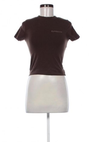 Damski T-shirt Sinsay, Rozmiar M, Kolor Brązowy, Cena 38,99 zł