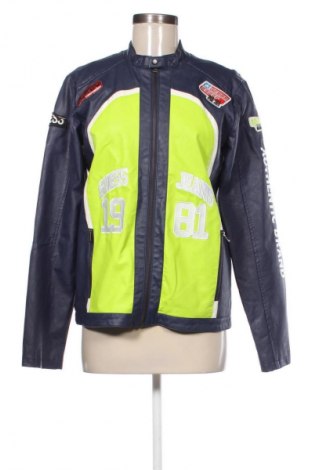 Γυναικείο δερμάτινο μπουφάν Guess, Μέγεθος XL, Χρώμα Μπλέ, Τιμή 41,99 €