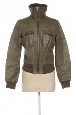 Дамско кожено яке ONLY, Размер M, Цвят Зелен, Цена 15,33 €