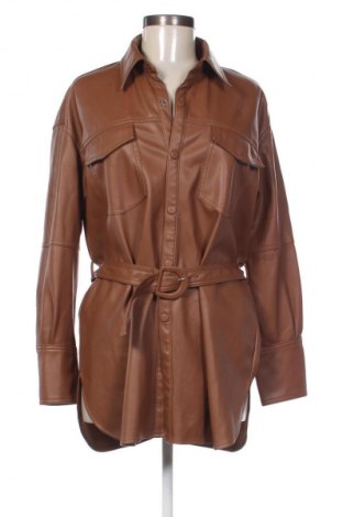 Дамско кожено яке Zara, Размер M, Цвят Кафяв, Цена 19,42 €