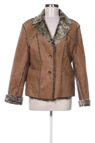 Дамско кожено палто Unbranded, Размер L, Цвят Кафяв, Цена 112,48 €