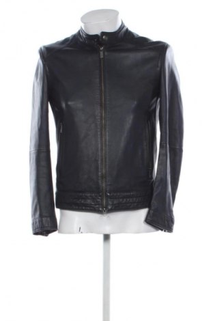 Мъжко кожено яке Massimo Dutti, Размер S, Цвят Син, Цена 269,76 €