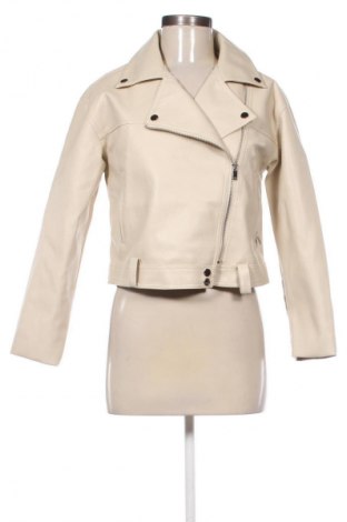 Γυναικείο δερμάτινο μπουφάν Sinsay, Μέγεθος S, Χρώμα Εκρού, Τιμή 30,99 €