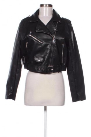 Dámská kožená bunda  Stradivarius, Velikost XL, Barva Černá, Cena  850,00 Kč