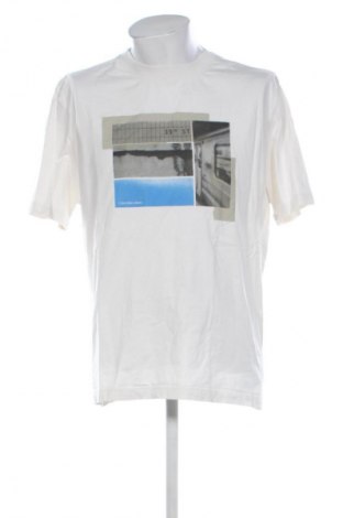 Herren T-Shirt Calvin Klein Jeans, Größe L, Farbe Weiß, Preis € 29,42