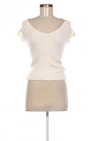 Bluză de femei Tommy Jeans, Mărime M, Culoare Ecru, Preț 211,99 Lei, #135714011