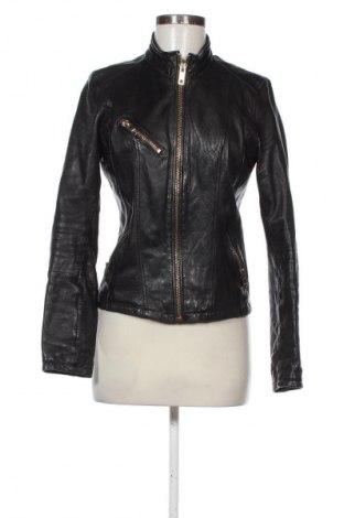 Дамско кожено яке Bershka, Размер L, Цвят Черен, Цена 50,00 €