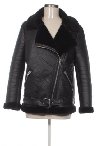 Дамско кожено яке H&M, Размер M, Цвят Черен, Цена 30,16 €