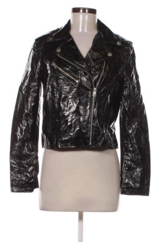 Γυναικείο δερμάτινο μπουφάν Rebecca Stella, Μέγεθος S, Χρώμα Μαύρο, Τιμή 19,99 €