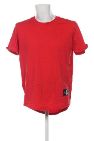 Męski T-shirt Calvin Klein Jeans, Rozmiar XL, Kolor Czerwony, Cena 134,60 zł