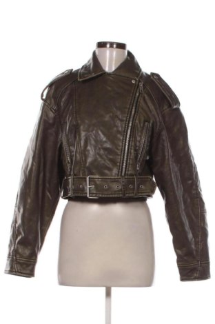 Дамско кожено яке Zara, Размер M, Цвят Зелен, Цена 34,25 €