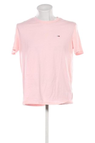 Męski T-shirt Tommy Jeans, Rozmiar XXL, Kolor Różowy, Cena 220,99 zł