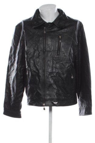 Ανδρικό δερμάτινο μπουφάν Reportage, Μέγεθος XL, Χρώμα Μαύρο, Τιμή 22,99 €
