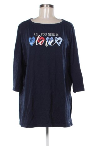 Γυναικεία μπλούζα Laura Torelli, Μέγεθος XXL, Χρώμα Μπλέ, Τιμή 3,99 €