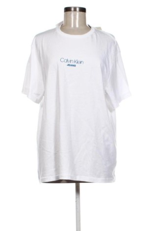 Damen T-Shirt Calvin Klein Jeans, Größe L, Farbe Weiß, Preis 52,99 €