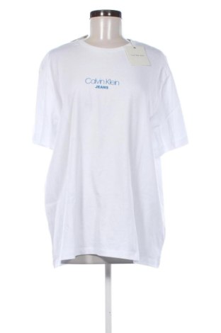 Damen T-Shirt Calvin Klein Jeans, Größe L, Farbe Weiß, Preis 36,99 €