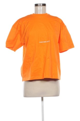 Damski T-shirt Calvin Klein Jeans, Rozmiar XS, Kolor Pomarańczowy, Cena 220,99 zł