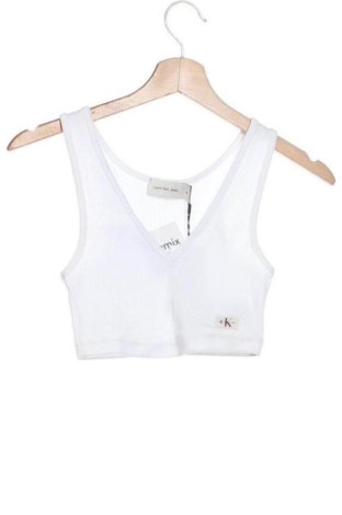 Damska koszulka na ramiączkach Calvin Klein Jeans, Rozmiar XS, Kolor Biały, Cena 150,99 zł, #135853327