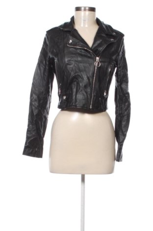 Damen Lederjacke Bershka, Größe S, Farbe Schwarz, Preis 21,99 €