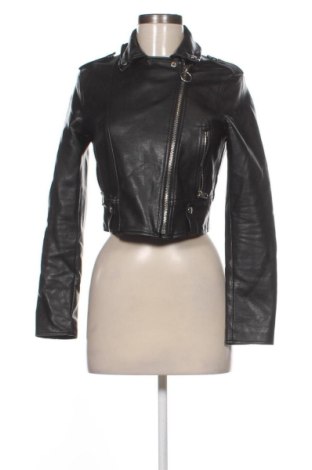 Dámska kožená bunda  Bershka, Veľkosť S, Farba Čierna, Cena  30,00 €