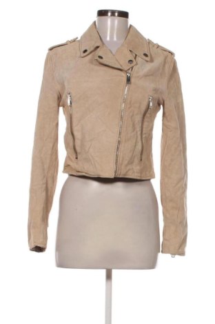 Дамско кожено яке Mango, Размер M, Цвят Бежов, Цена 44,00 €