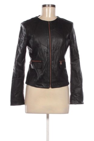 Γυναικείο δερμάτινο μπουφάν Sisley, Μέγεθος M, Χρώμα Μαύρο, Τιμή 61,99 €