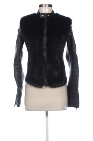 Дамско кожено яке Stradivarius, Размер S, Цвят Черен, Цена 55,05 €