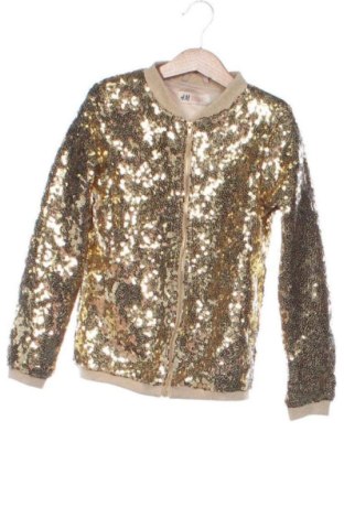 Kinder Strickjacke H&M, Größe 6-7y/ 122-128 cm, Farbe Golden, Preis 11,99 €