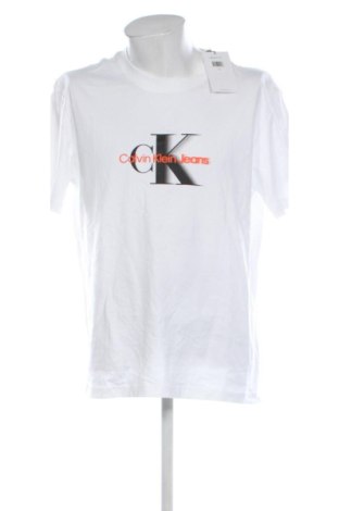 Męski T-shirt Calvin Klein Jeans, Rozmiar XL, Kolor Biały, Cena 126,99 zł
